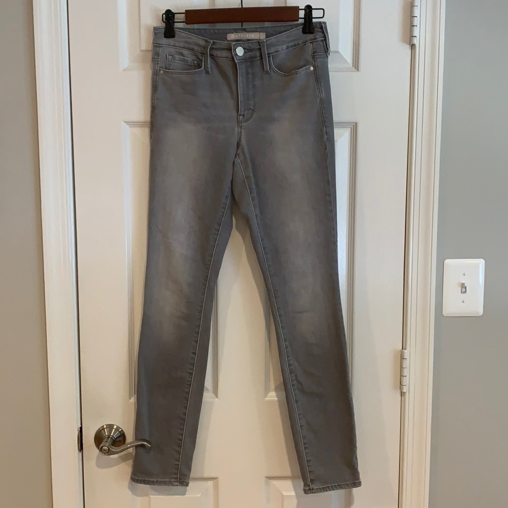 Athleta Sculptek gray jeans size 0 but fits like 2